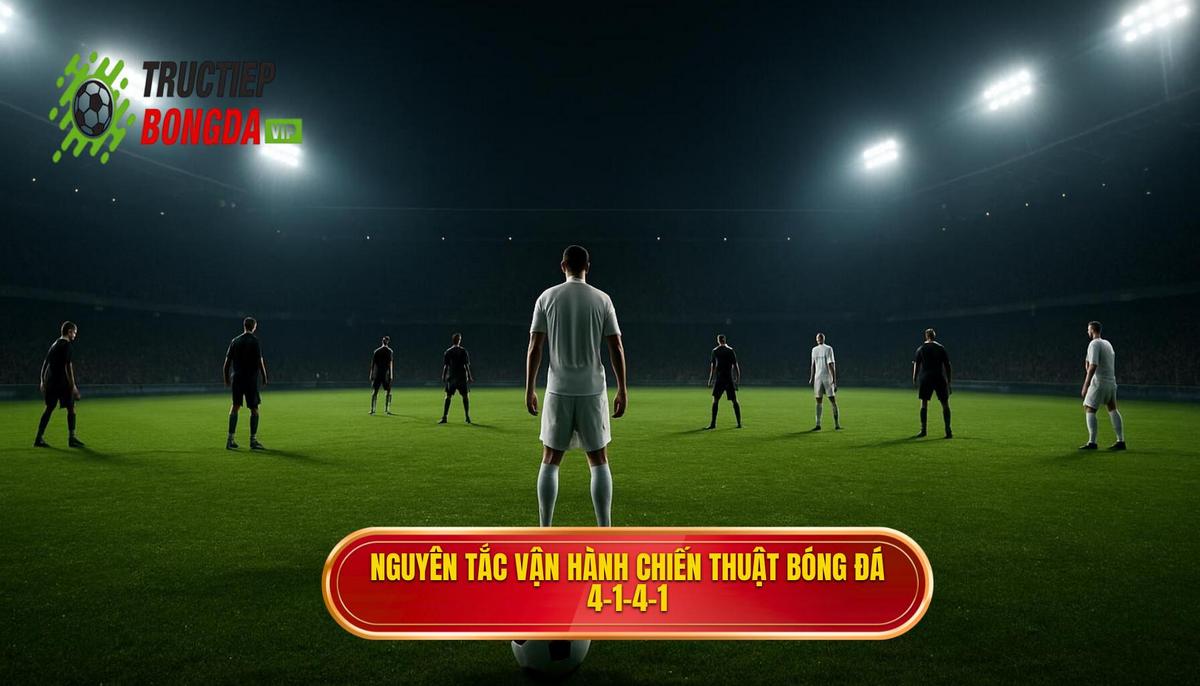 Nguyên tắc vận hành Chiến thuật bóng đá 4-1-4-1 phòng ngự