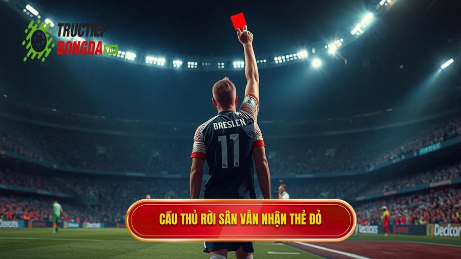2. Cầu thủ rời sân vẫn nhận thẻ đỏ