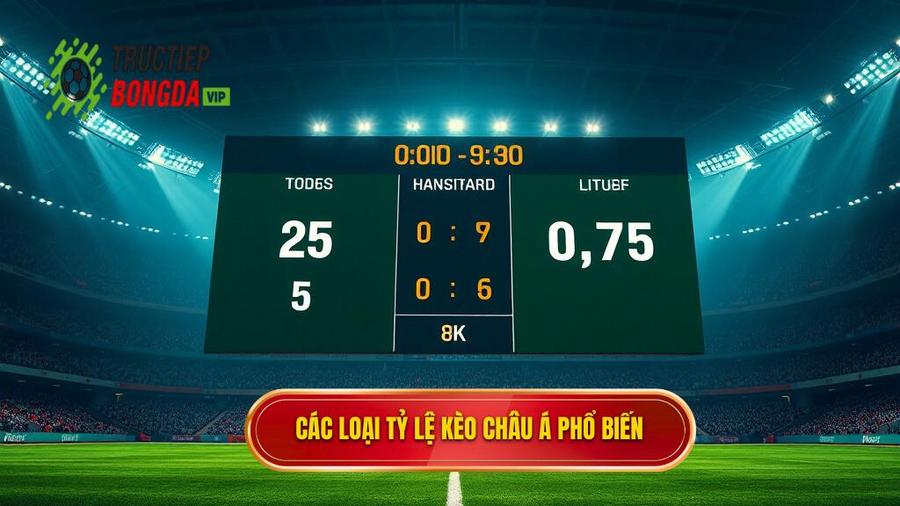 2. Các loại tỷ lệ phổ biến trong Kèo bóng đá Châu Á